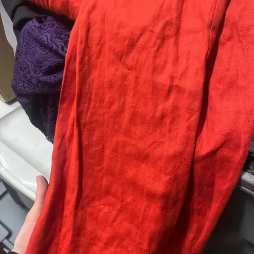 Elevenses Anthropologie Eleveneses orange Linen Pants