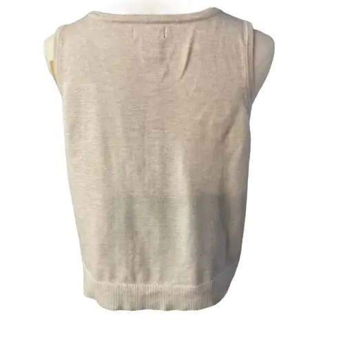 Adrienne Vittadini Sleeveless Scoop Neck Knit Casual Tank Top Beige Size Large