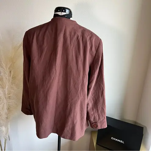 Bloomingdales Vintage Bloomingdale’s Chocolate Brown Silk Suit Set