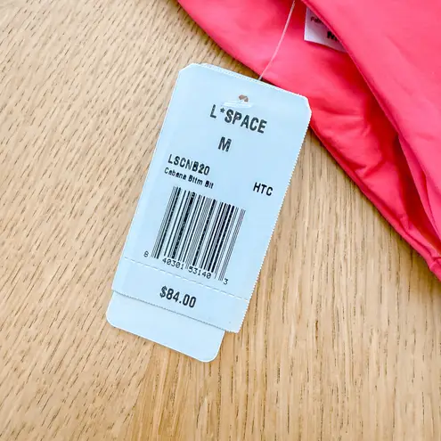 L Space Bikini Bottom Womens Medium Pink Cabana Barbiecore Swimwear Beach Retro