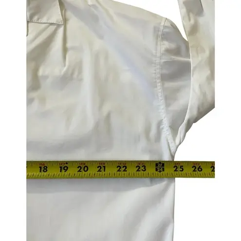 Magaschoni White Oversized Poplin Shirt Women Top Size Medium | 55-3