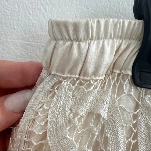 Soulmates Cream Lace embroidered Maxi Skirt handmade XLARGE BEIGE