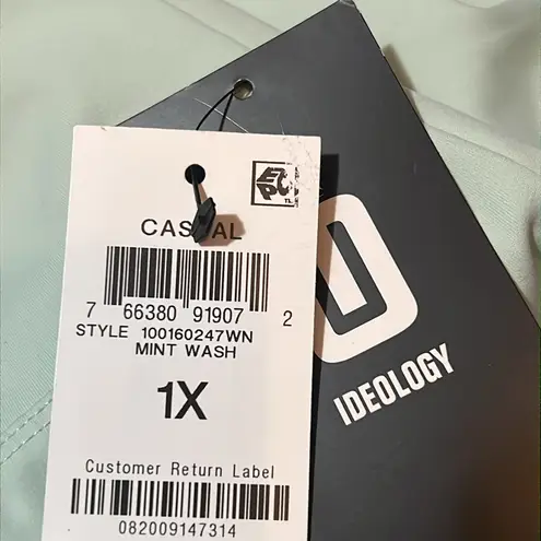 Ideology ID Techy Drawstring-Hood Hoodie, Mint Wash Plus Size 1X New w/Tag