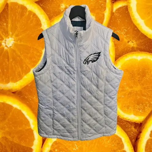 NFL Team Apparel  Philadelphia Eagles White Quilted Vest Size Large