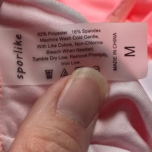 Sporlike Halter Top Women's Size M Bow Tie Ruched Swim Top Beach Summer Pink Size M