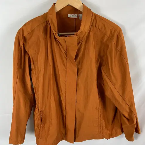 LOGO By Lori Goldstein LOGO Lori Goldstein Mustard Orange Zip Up Windbreaker Jacket Size Small