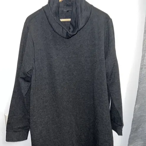 NWOT 1X 3X Studio 1886 Grey Cowel Neck Sweater Dress with pockets