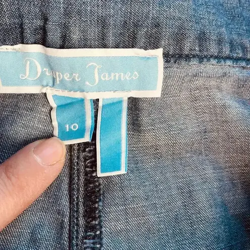 Draper James Chambray Wide Leg Trouser Denim Jean Pants