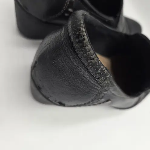 Earth Origins Women Loafers Leather Black SlipOn Sz 8.5 M Derby Shoes Block Heel