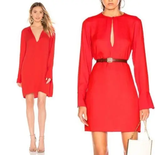 Equipment Bonnie Dress Size XS Blood Moon Red Orange Long Sleeve New