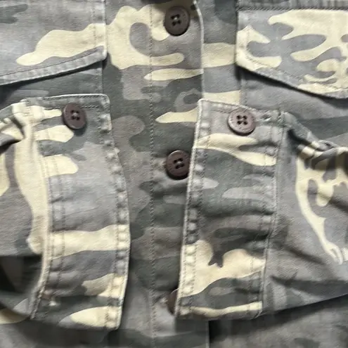 Sanctuary  Camo Jacket Button Down Utility Green Large Cotton Casual