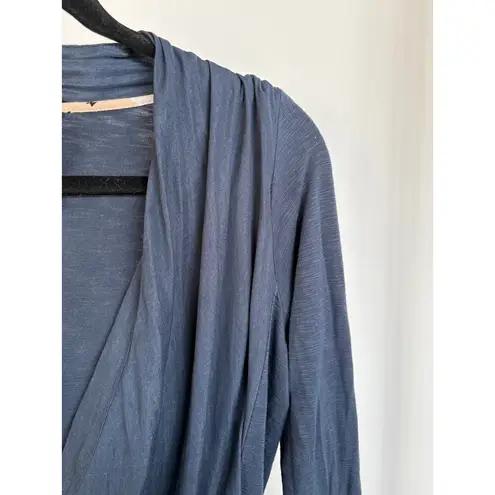 Dolan Left Coast Anthropologie Slate Blue Draped Career Top Coastal Quiet Luxury
