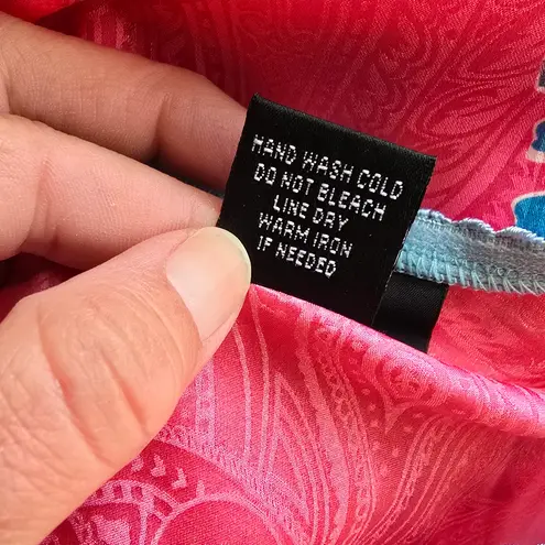 Multiples Y2K Pink Silk Jacquard Paisley Bias Cut Skirt Women’s Medium