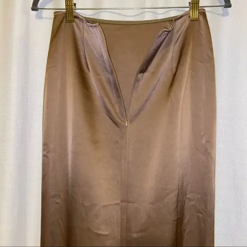 Intermix Georgia Alice Maxi Satin Tube Skirt in Beige Size 2