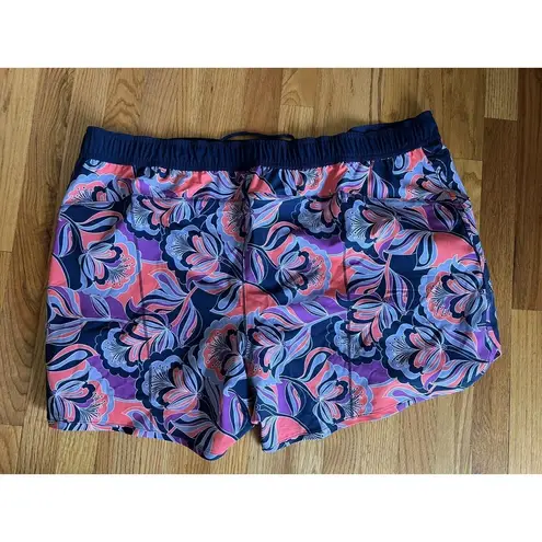 Lands'End Lands’ End Swim Shorts Women Size 24W tropical paisley Floral Pockets