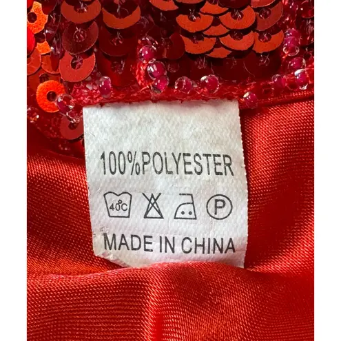 Vintage Y2K Sequin Butterfly Sexy Strappy Backless Festival Clubbing Crop Top OS Red Size undefined