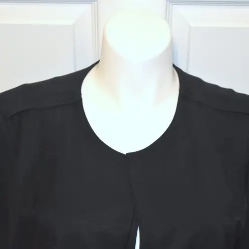 Sejour Minimalist Shawl Contemporary Lagenlook Black Crepe Duster