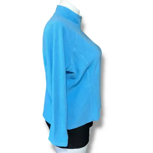 LL Bean Womens Quarter Zip Fleece Pullover Shirt Top Blue Outdoor Winter XL