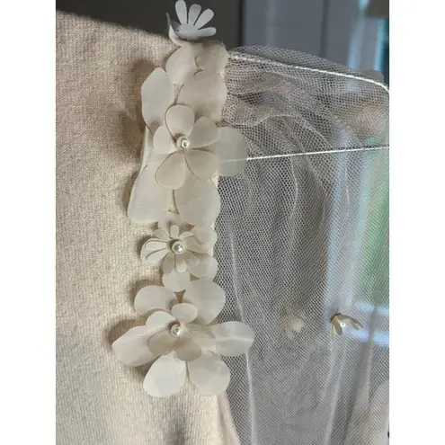 Women's Ontwelfth Beige Mock Neck Soft Sweater with Sheer Floral Sleeves M Size M