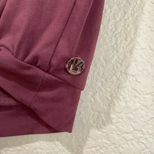 Buffbunny Knotty and Nice Crop Top Burgundy Size Small Athletic Long Sleeve Wine