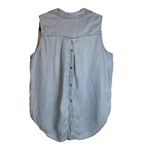 NYDJ Not Your Daughter’s Jeans Vara Indigo Sleeveless Chambray Top MCHM3463 XS