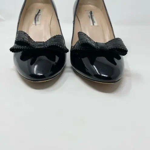 LK Bennett L.K. Bennett Darcia Classic Preppy LK Brogue Black Patent Leather Bow Heels 37