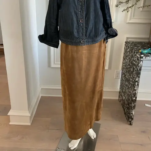 Kate Hill Tan Suede Maxi Skirt