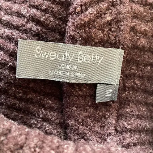 Sweaty Betty  Shakti dark plum cowl neck side slit sweater medium