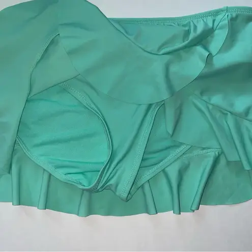 Catalina  Swim Skirt Turquoise Blue Ruffle Modest Bikini Bottom Size Medium