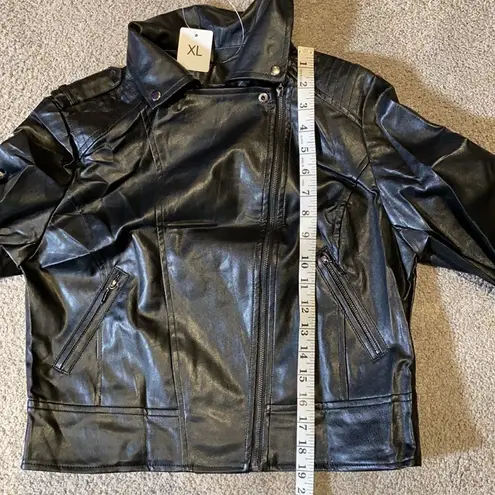 Women’s Black Faux Leather Jacket XL Lil Peep NWT Black