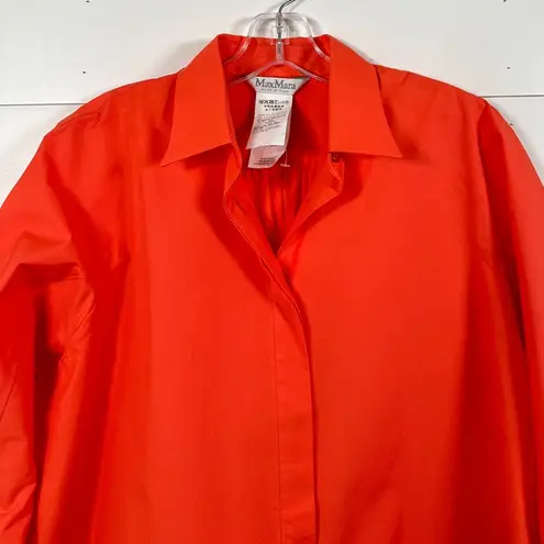 Max Mara Orange Oversized 3/4 Sleeve Lagenlook Tunic Top EUC Size 4, MSRP $585