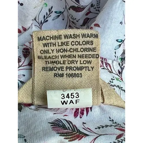 Duluth Trading Women's Collarless S No Gap Button Front 3/4 Sleeve Tunic