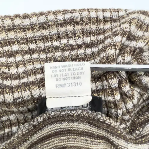 A Byer Vintage Womens Sweater Small Striped Metallic Cowl Neck Y2K - Image 7