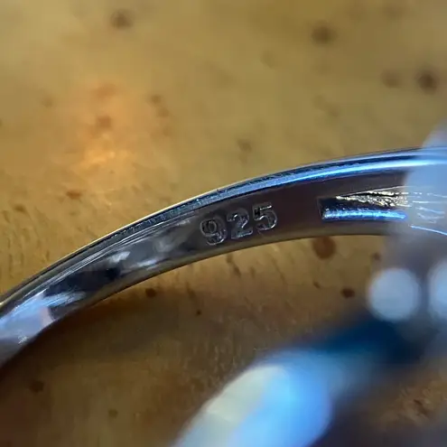 Natural Sleeping Beauty Turquoise Rainbow Moonstone Ring Size 8 Silver