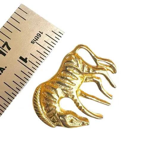 Vintage Modernist Zebra Brooch β Gold