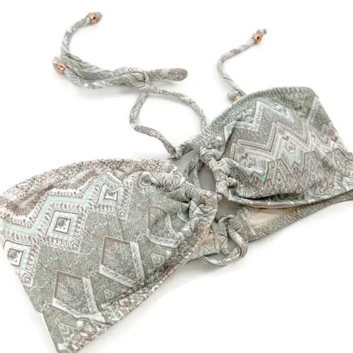 Eberjay Eberjey Surf Spray Cora Key Hole Bandeau Bikini Tie Top Sz L NWT