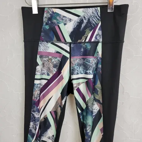 Joy Lab Womens Leggings Size Small Black Graphic Skinny Sportswear Pull-On