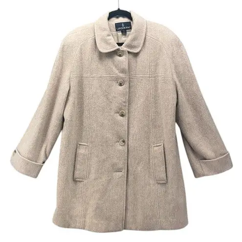 London Fog Wool Coat 14 Oatmeal Minimalist