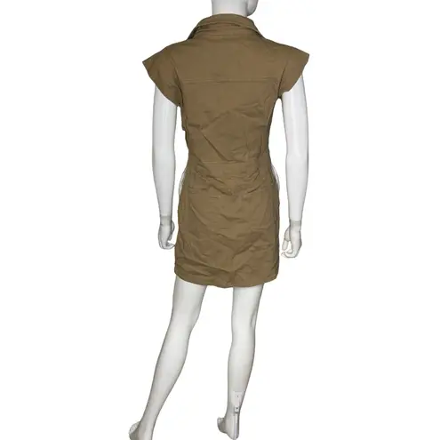 Tinsel Juniors' Point Collar Cap Sleeve Mini Shirtdress Camel Sz S Tan