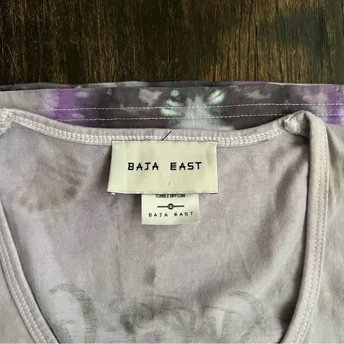 Baja East Purple and Gray Tie Dye 100% Cotton Tank Top sz 2 Baja B