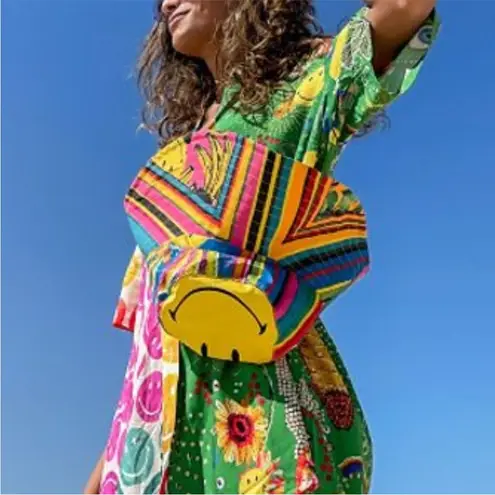 Farm Rio Mixed Scarves Smiley Hat NWT RARE ☀️