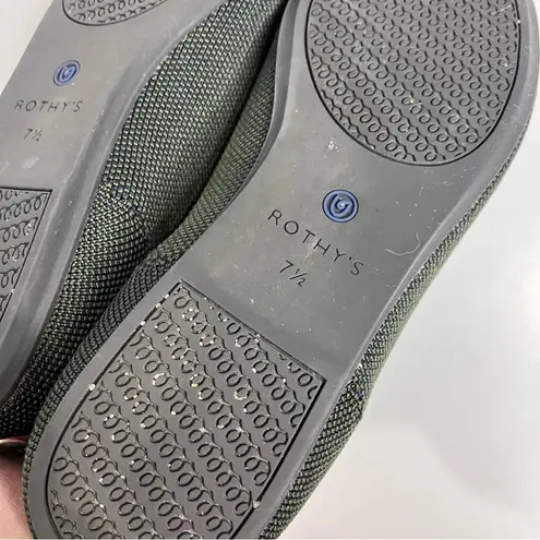 Rothy's Rothy’s The Loafer round toe olive green neon stripe on the back size 7.5
