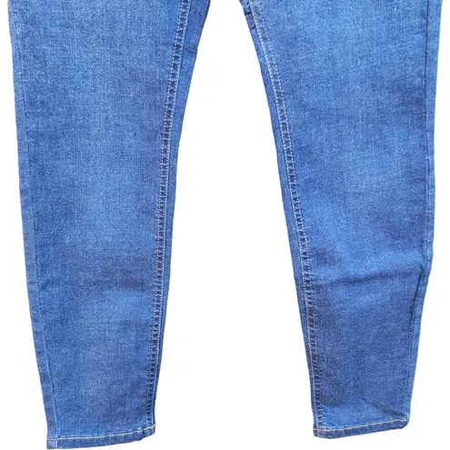 Denim & Co . Cozy Touch Denim Roll-On Jeggings Deep Indigo Size 6 Stretch