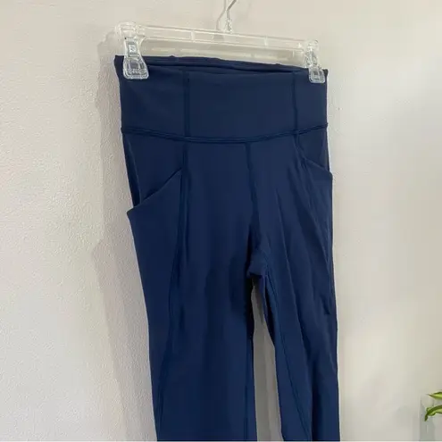 Lululemon  Time To Sweat Crop 23" Navy Blue Leggings Sz 4