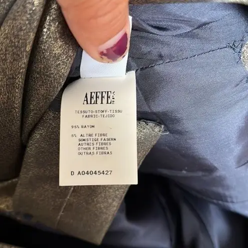 Moschino metallic dark green shimmery v neck style peplum cocktail dress sz 10