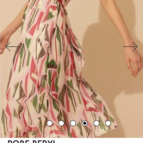 Ba&sh Beryl Rose Silk Faux Wrap Midi Dress size L (10) as seen on Kelly Ripa