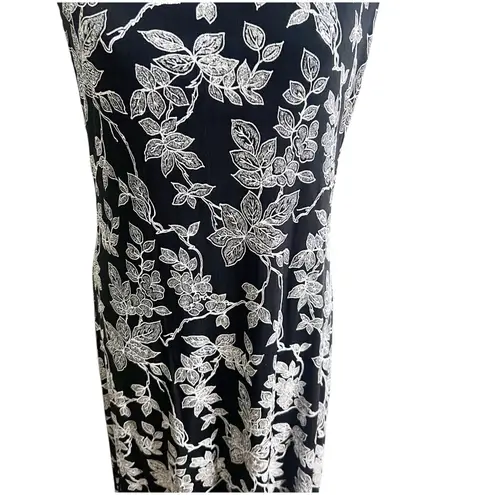 Ronni Nicole Floral Sparkly Maxi Dress Jersey Knit Holiday Special Occasion M/L