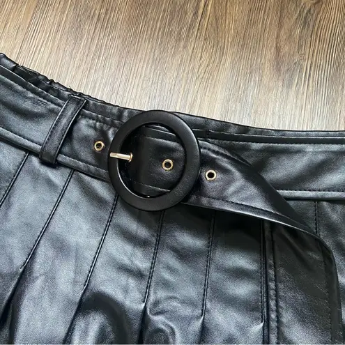 Lost + Wander Black Faux Leather Mini Skirt