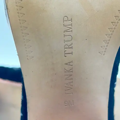 Ivanka Trump Black Suede Western Stitch Block Heel Ankle Boots Zip Size 9