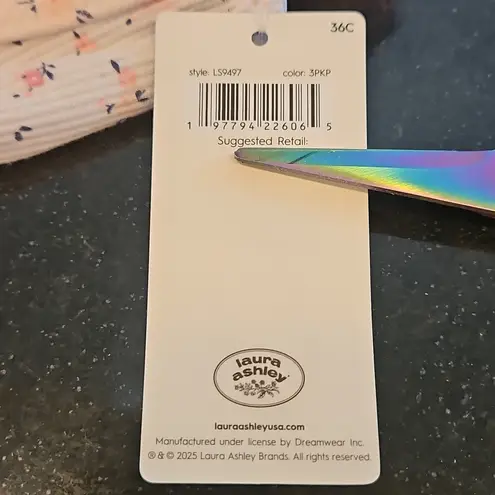 Laura Ashley ππ 3 Pack Super Soft Comfort Push Up Bras ~ Multi-Color 36C NWT